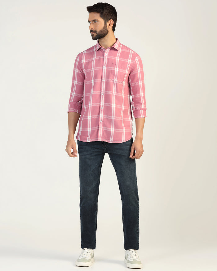 Linen Casual Pink Check Shirt - Yori