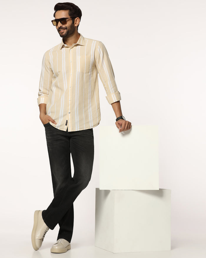 Linen Casual Yellow Stripe Shirt - Breton