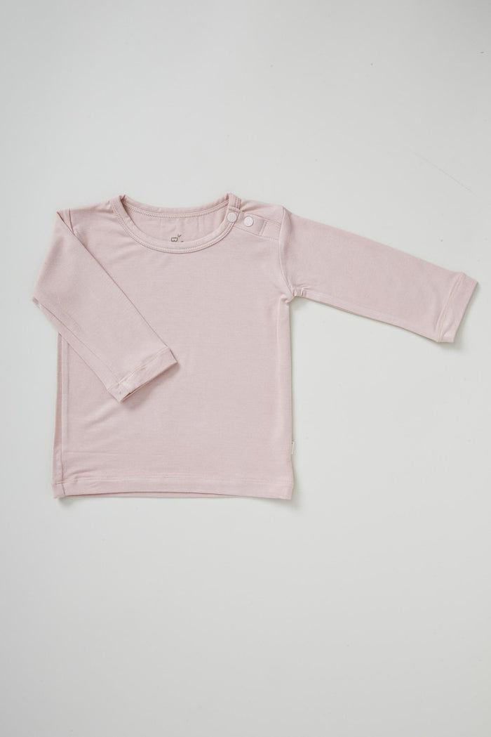 Pink Vegan Organic Long Sleeve Baby Top | Pink Baby Bamboo Long Sleeve Top | Natural Long Sleeve Baby Tops