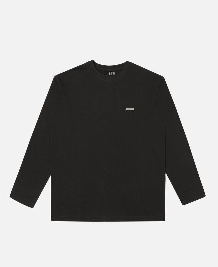 Luminous Dawn Flocked Long Sleeve T-Shirt (Charcoal)