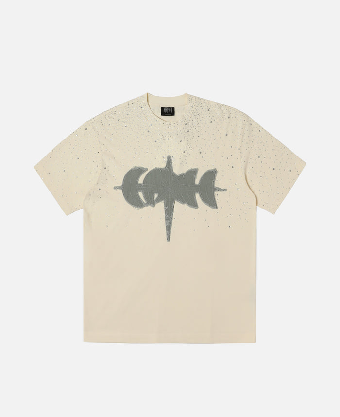 Luminous Dawn Rhinestone T-Shirt (Beige)