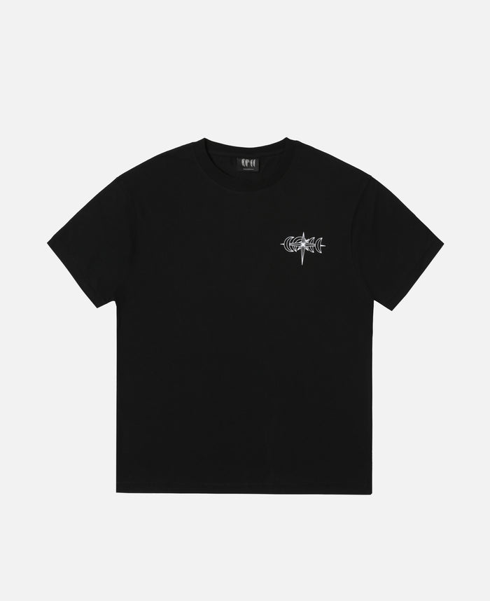 Luminous Dawn Specter Flocked T-Shirt (Black)