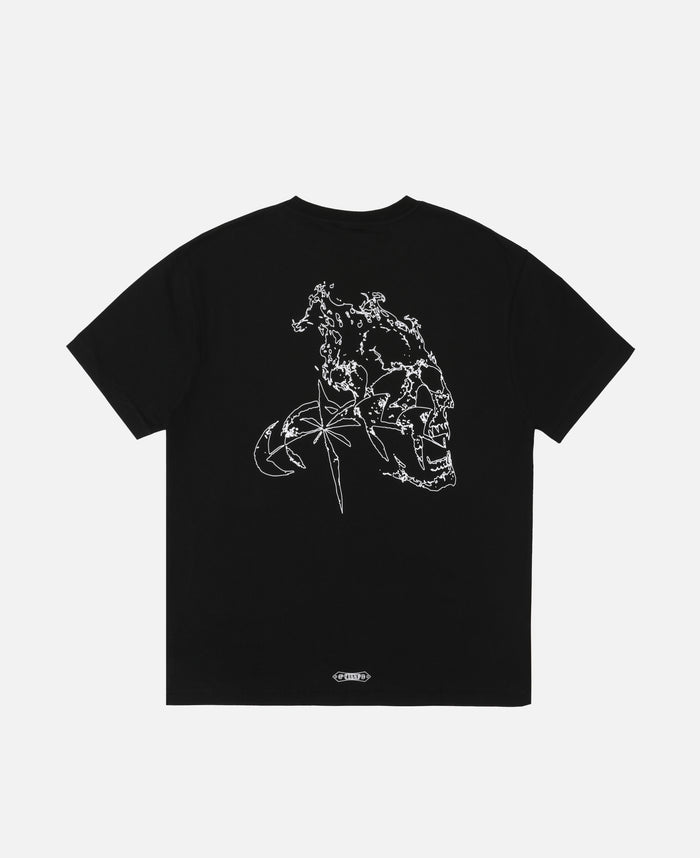 Luminous Dawn Specter Flocked T-Shirt (Black)