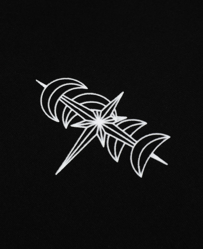 Luminous Dawn Specter Flocked T-Shirt (Black)