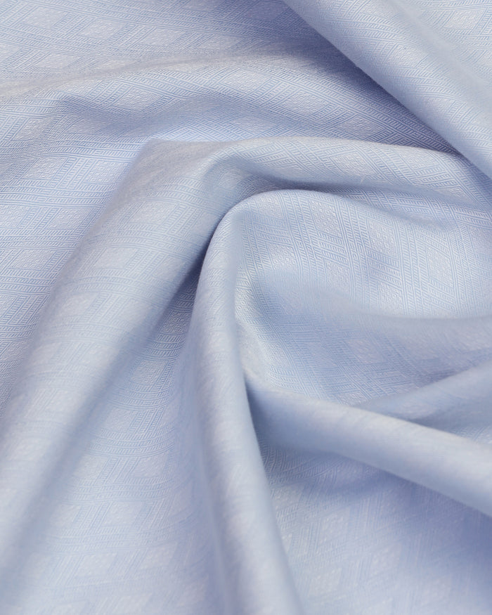 Luxe Formal Blue Jacquard Shirt - Castle