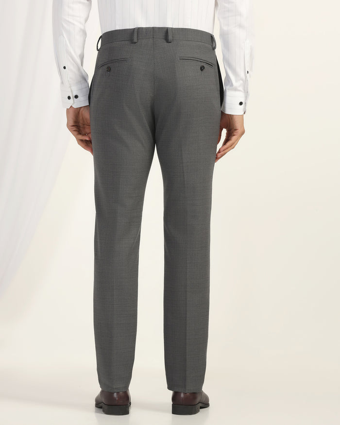 Luxe Slim Comfort B-95 Formal Grey Textured Trouser - Chanel