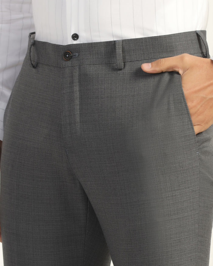 Luxe Slim Comfort B-95 Formal Grey Textured Trouser - Chanel