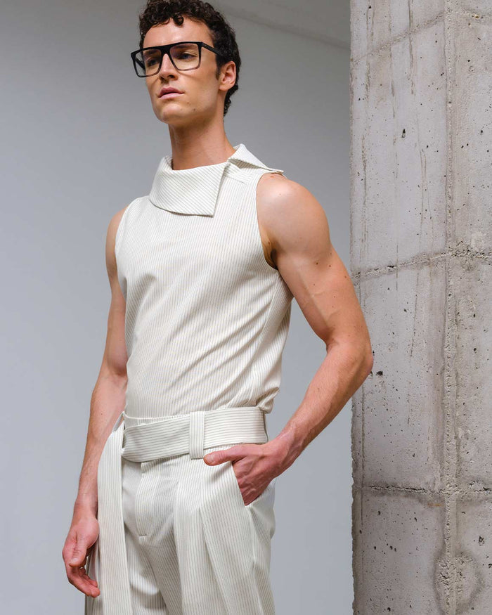 Lyon Top Grey Striped