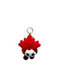 Maple Leaf holding soccer ball keychain