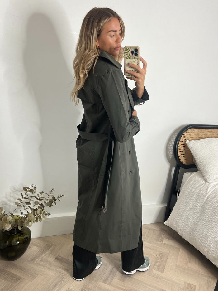 Maxi Length Trench Coat / Khaki - Style Cheat