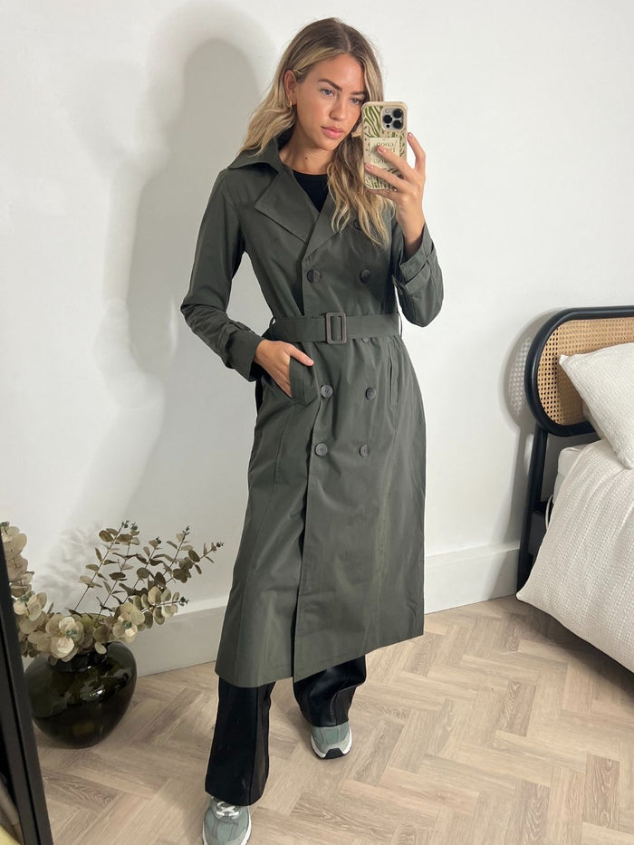 Maxi Length Trench Coat / Khaki - Style Cheat