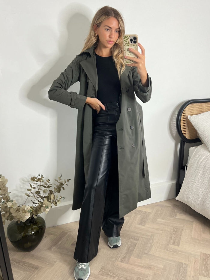 Maxi Length Trench Coat / Khaki - Style Cheat