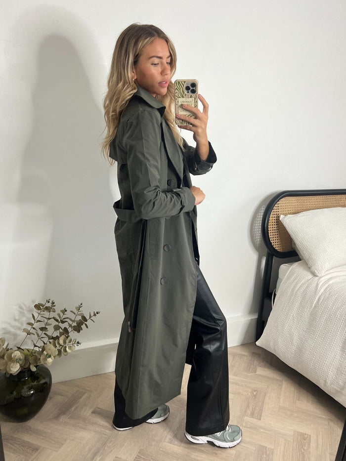 Maxi Length Trench Coat / Khaki - Style Cheat