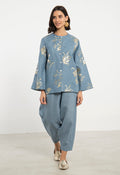Maya Linen Blue Two-Piece Set