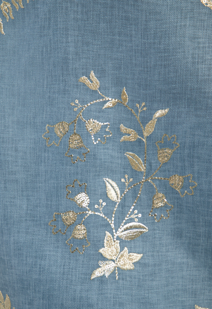Maya Linen Blue Two-Piece Set