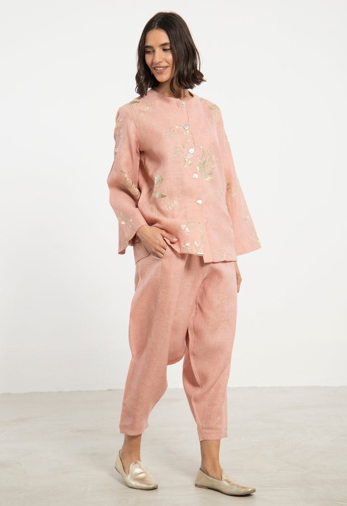 Maya Linen Blush Two-Piece Set