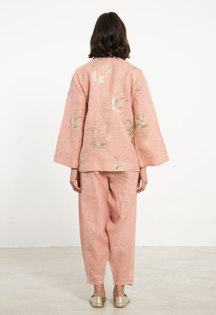 Maya Linen Blush Two-Piece Set