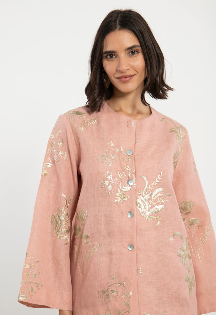 Maya Linen Blush Two-Piece Set