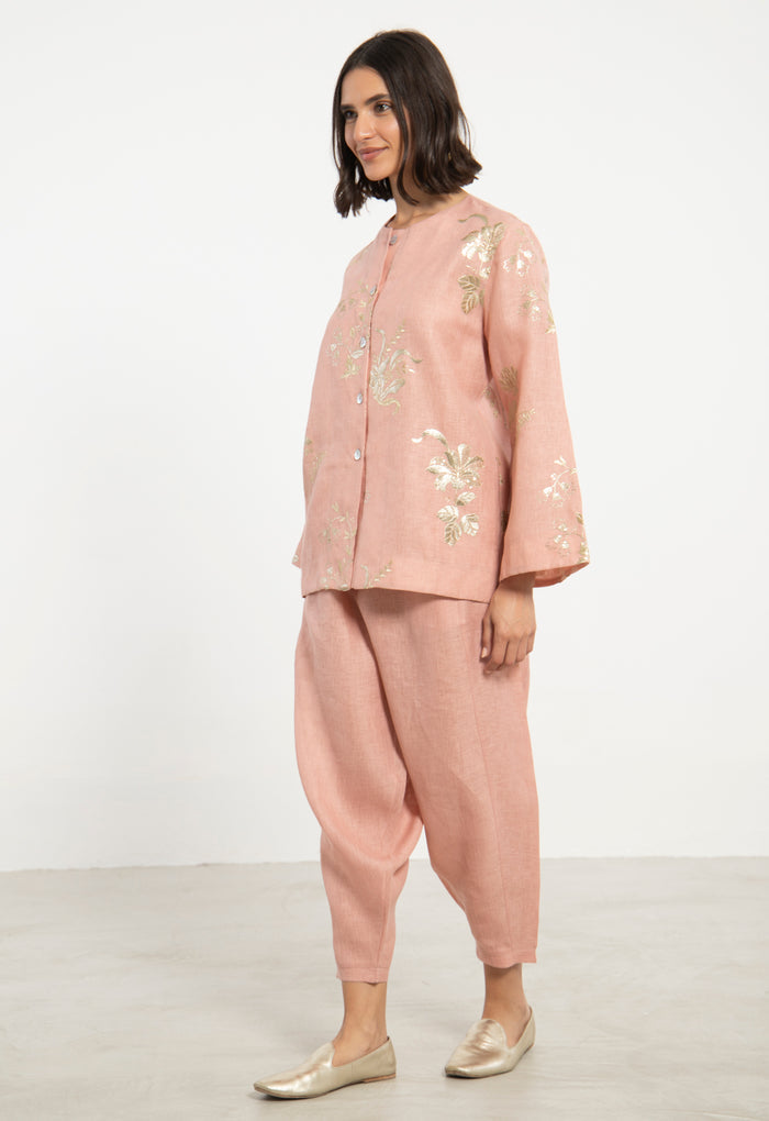 Maya Linen Blush Two-Piece Set