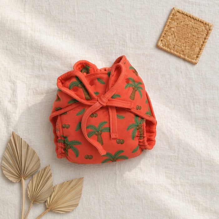 Mimi Muslin Wipes | Coconut Palm | Tropicale | 100% Muslin Cotton, Reusable | Pack of 6