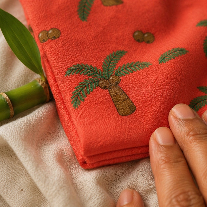 Mimi Muslin Wipes | Coconut Palm | Tropicale | 100% Muslin Cotton, Reusable | Pack of 6