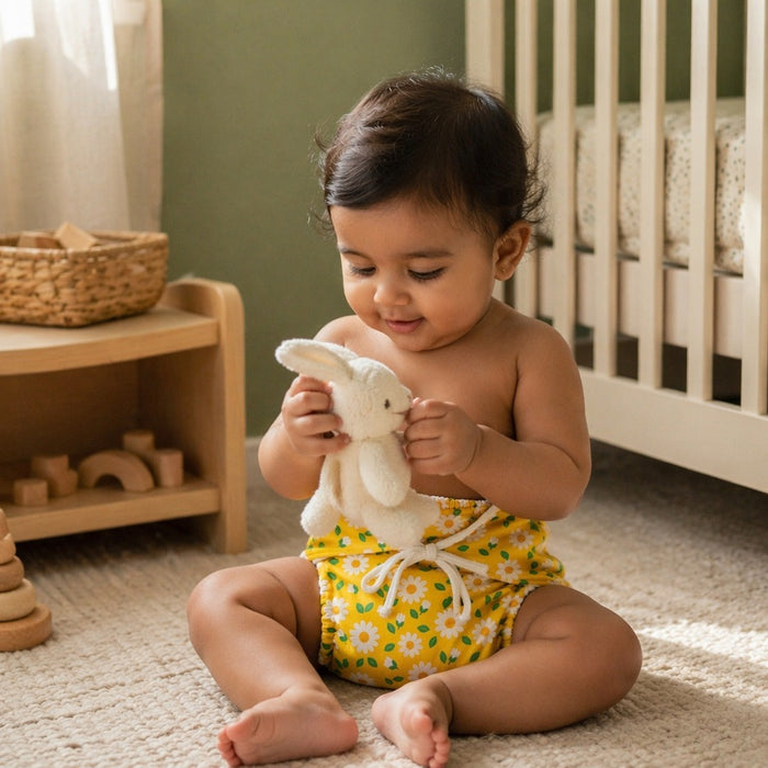 Mimi Muslin Wipes | Daisy Chain | Blossom | 100% Muslin Cotton, Reusable | Pack of 6