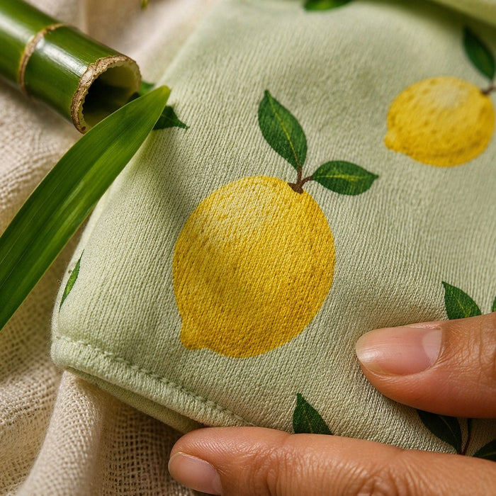 Mimi Muslin Wipes | Lemon Branch | Orchard | 100% Muslin Cotton, Reusable | Pack of 6