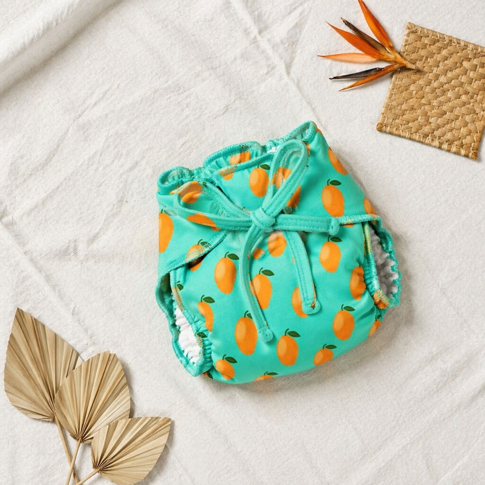 Mimi Muslin Wipes | Mango Grove | Tropicale | 100% Muslin Cotton, Reusable | Pack of 6