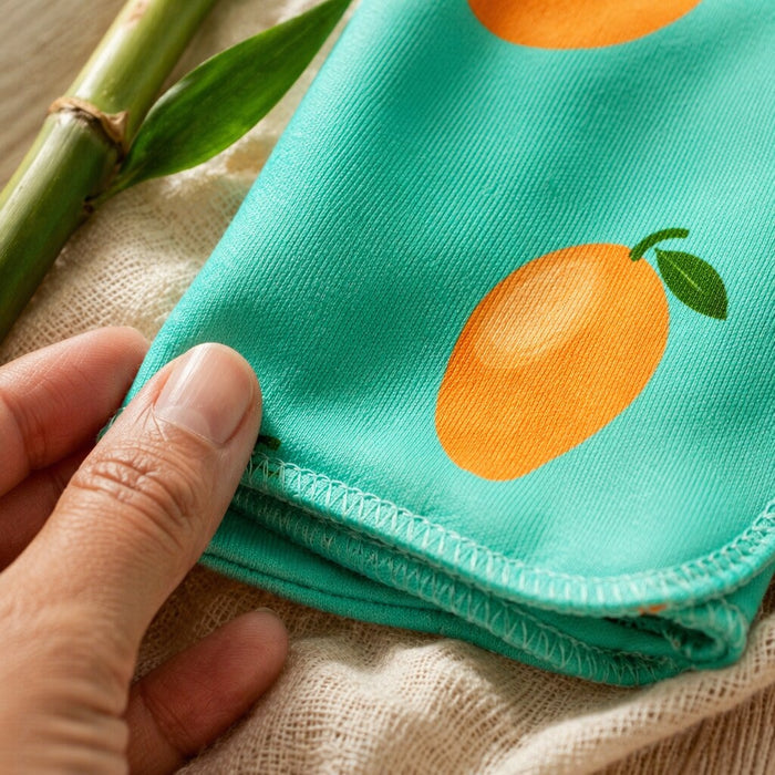 Mimi Muslin Wipes | Mango Grove | Tropicale | 100% Muslin Cotton, Reusable | Pack of 6