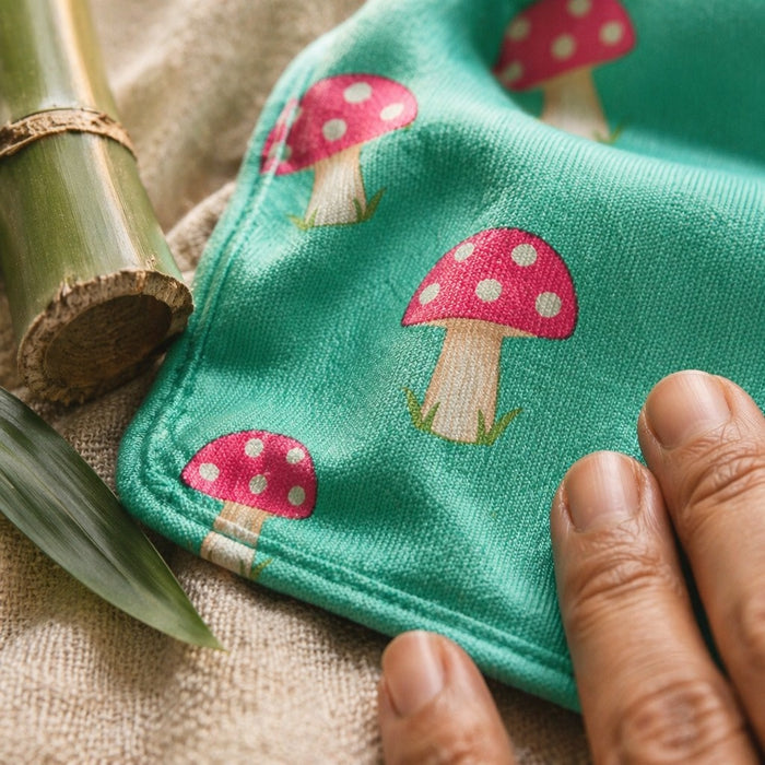 Mimi Muslin Wipes | Mushroom Magic | Blossom | 100% Muslin Cotton, Reusable | Pack of 6