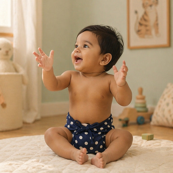 Mimi Muslin Wipes | Polka Dots | Geo Play | 100% Muslin Cotton, Reusable | Pack of 6