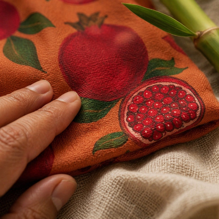 Mimi Muslin Wipes | Pomegranate Crown | Orchard | 100% Muslin Cotton, Reusable | Pack of 6