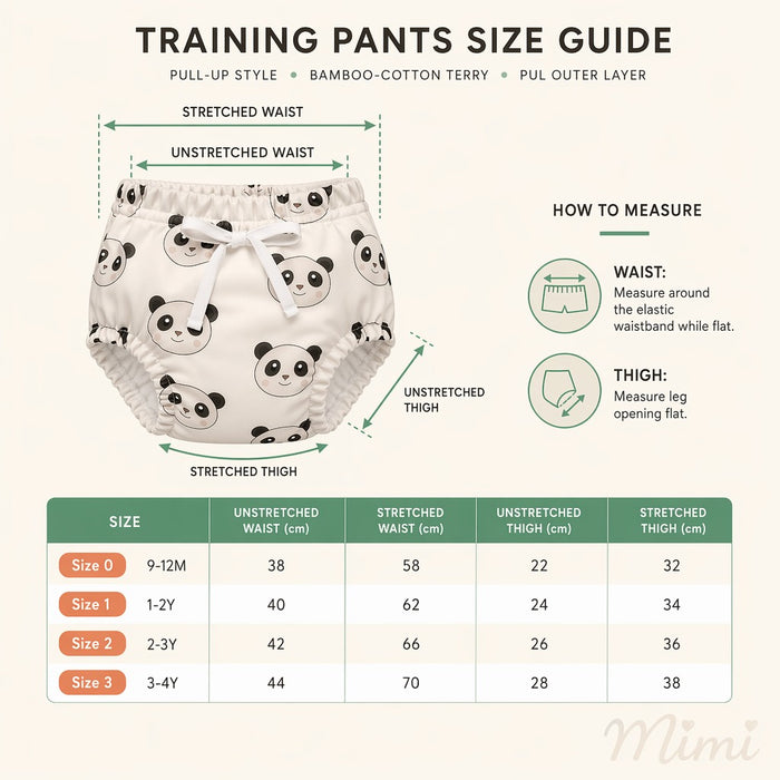 Mimi Potty Training Pants | Checkerboard | Geo Play | Bamboo-Cotton, Pull-Up, Semi-Waterproof | 9M-4Y