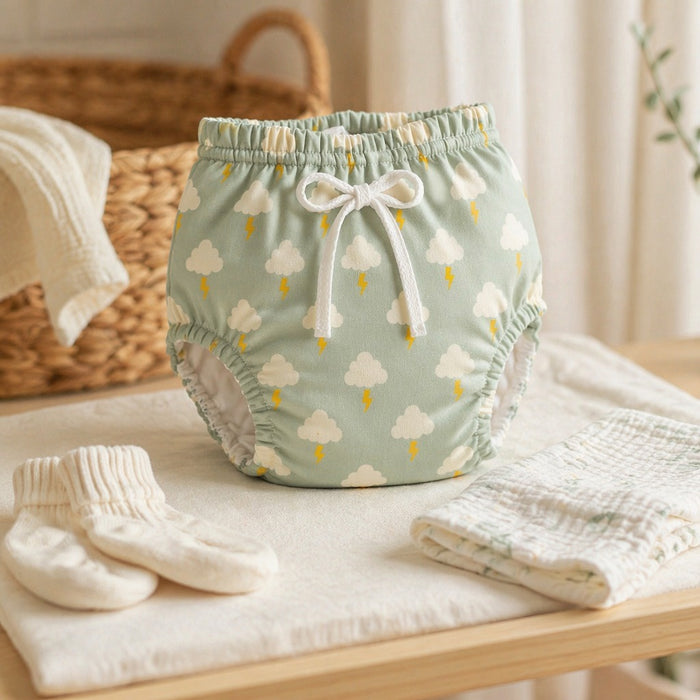 Mimi Potty Training Pants | Cloud + Lightning | Monsoon Magic | Bamboo-Cotton, Pull-Up, Semi-Waterproof | 9M-4Y