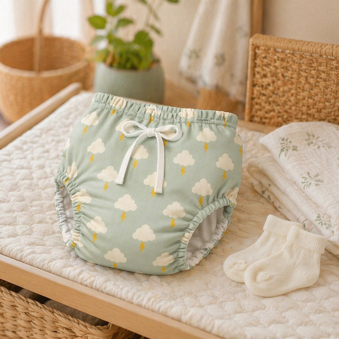 Mimi Potty Training Pants | Cloud + Lightning | Monsoon Magic | Bamboo-Cotton, Pull-Up, Semi-Waterproof | 9M-4Y
