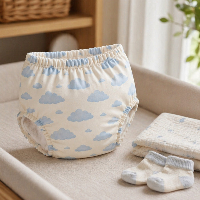 Mimi Potty Training Pants | Drifting Clouds | Monsoon Magic | Bamboo-Cotton, Pull-Up, Semi-Waterproof | 9M-4Y