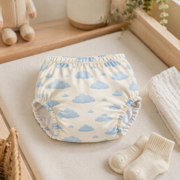 Mimi Potty Training Pants | Drifting Clouds | Monsoon Magic | Bamboo-Cotton, Pull-Up, Semi-Waterproof | 9M-4Y