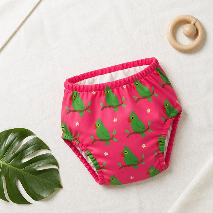 Mimi Potty Training Pants | Parrot on Branch | Tropicale | Bamboo-Cotton, Pull-Up, Semi-Waterproof | 9M-4Y