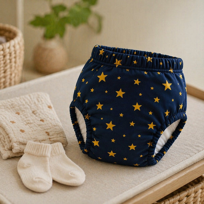 Mimi Potty Training Pants | Scattered Stars | Stardust | Bamboo-Cotton, Pull-Up, Semi-Waterproof | 9M-4Y
