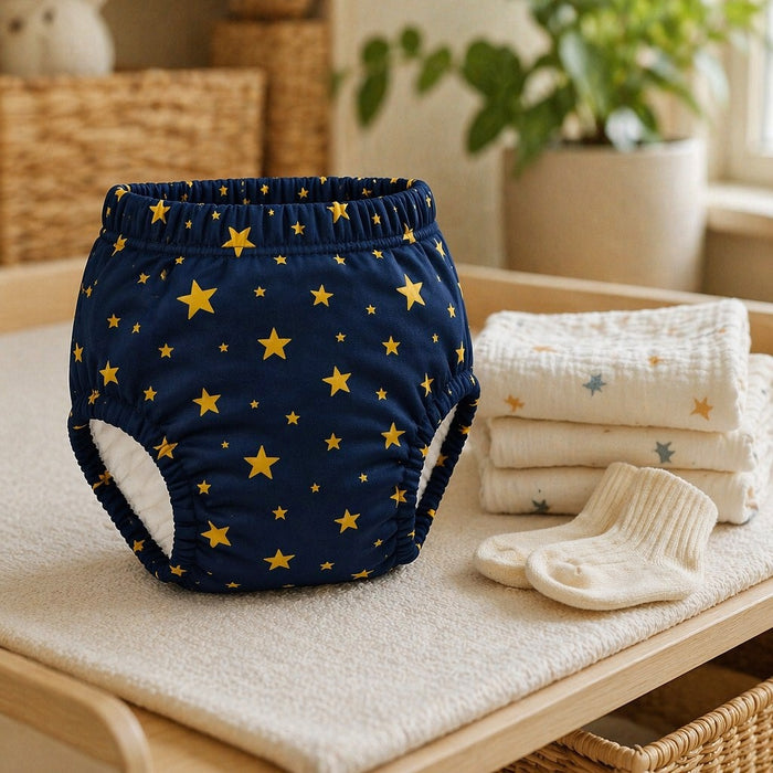 Mimi Potty Training Pants | Scattered Stars | Stardust | Bamboo-Cotton, Pull-Up, Semi-Waterproof | 9M-4Y