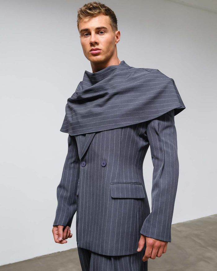 Nikos Jacket Grey Striped