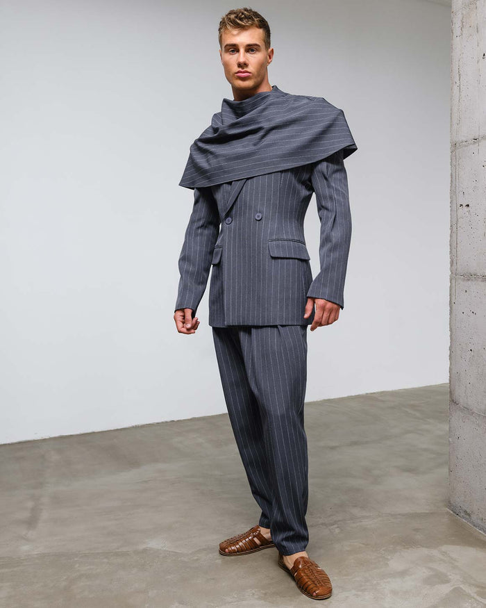 Nikos Jacket Grey Striped