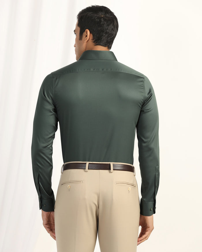 Non Iron Formal Green Solid Shirt - Georgia
