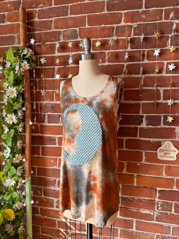 OOAK Spring Collection - Callisto Tie Dye Kantha Crescent Moon Tank Top - Multiple Sizes Available - Final Sale