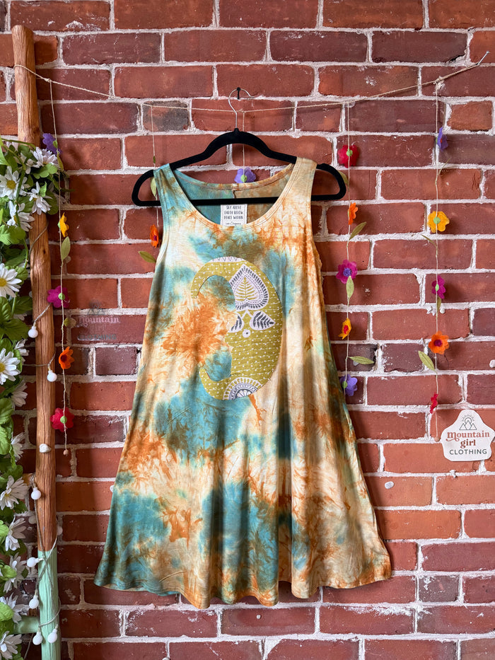 OOAK Spring Collection - Size Small-Medium Callisto Kantha Crescent Moon Tank Top Dress - Final Sale