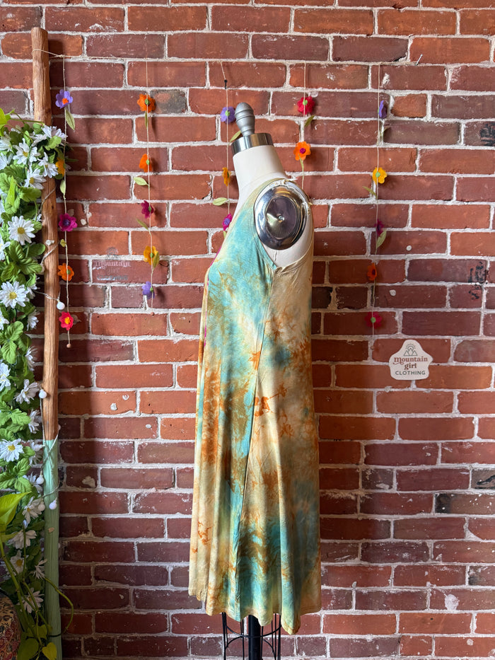OOAK Spring Collection - Size Small-Medium Callisto Kantha Crescent Moon Tank Top Dress- Final Sale