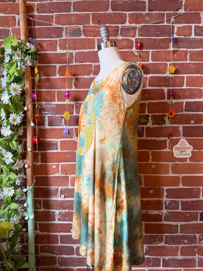 OOAK Spring Collection - Size Small-Medium Callisto Kantha Crescent Moon Tank Top Dress - Final Sale