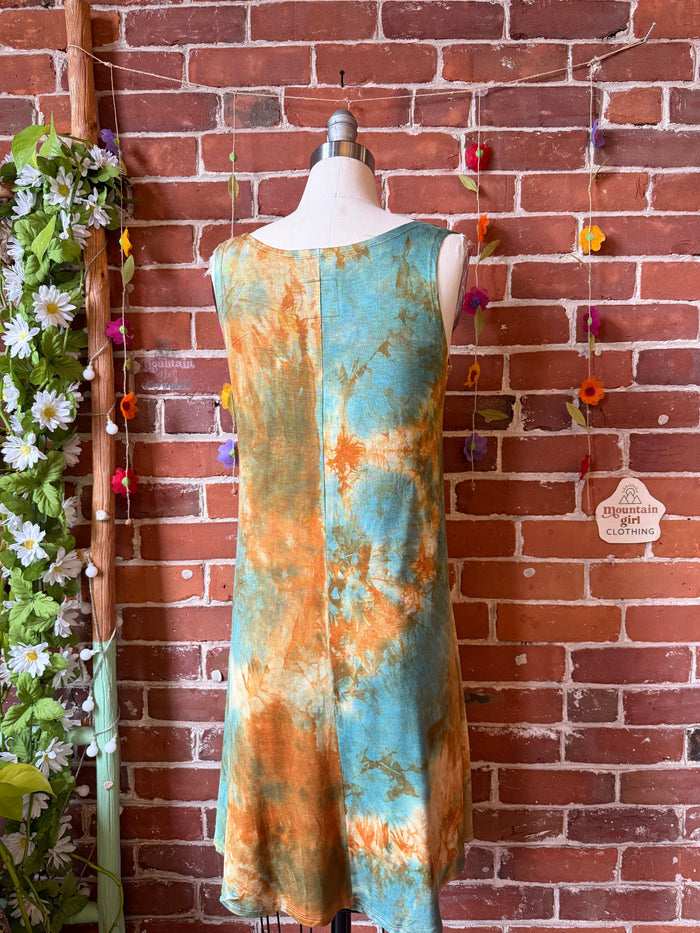 OOAK Spring Collection - Size Small-Medium Callisto Kantha Crescent Moon Tank Top Dress - Final Sale