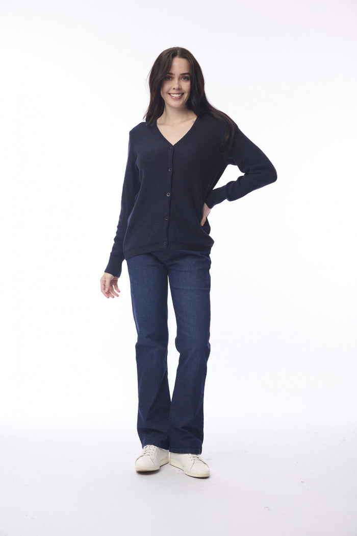 Orientique Organic Cotton Cardigan (Navy)