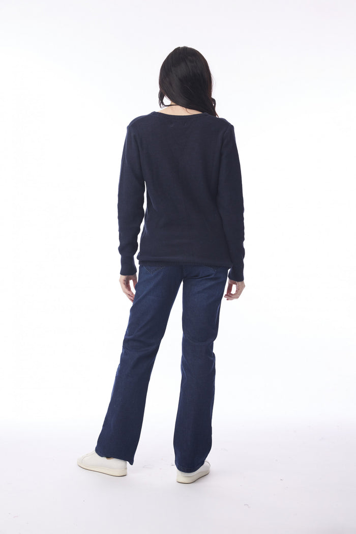 Orientique Organic Cotton Cardigan (Navy)